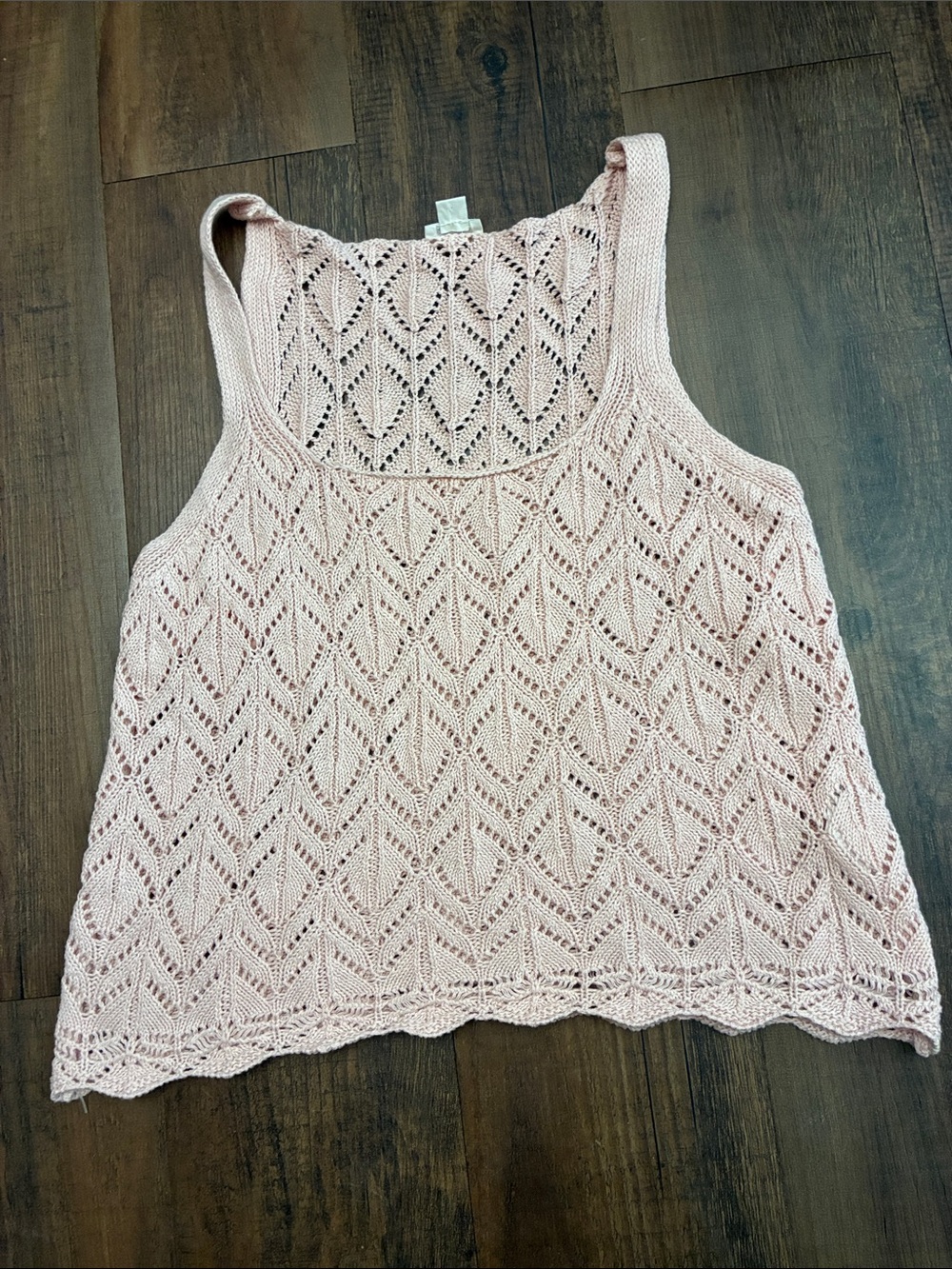 Garage Blush Pink Openwork Knit Tank